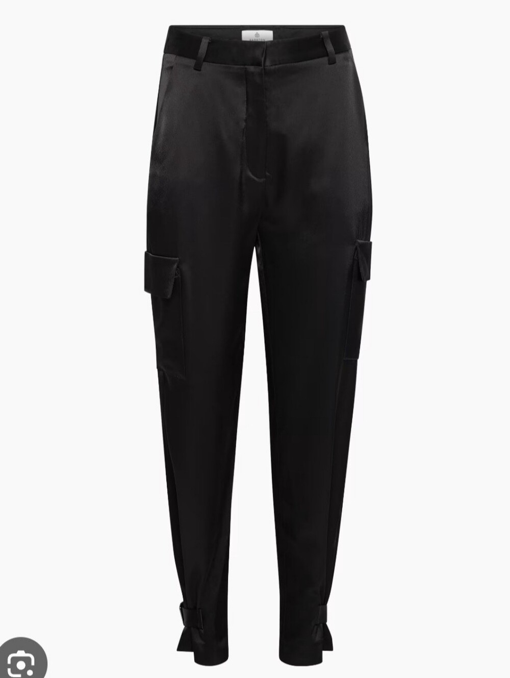 Babaton Black Satin Cargo Pants